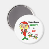 Kerst soms ondeugend is leuk - blond blond magneet (Voorkant / Achterkant)