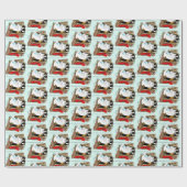 Kerst Speelgoed Box Cat Cadeaupapier (Vlak)