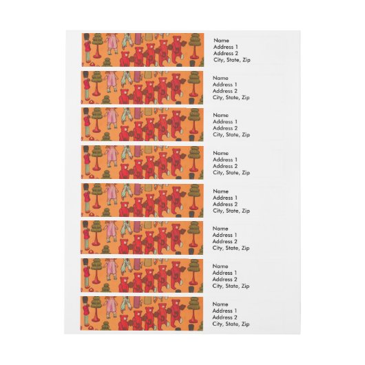 Kerst Speelgoed Kinderen Spelen Adreslabel Wikkel (Vel)