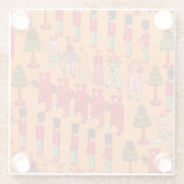 Kerst Speelgoed Kinderen Spelen Glazen Onderzetter (Achterkant)