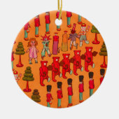 Kerst Speelgoed Kinderen Spelen Keramisch Ornament (Voorkant)