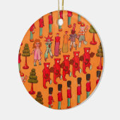 Kerst Speelgoed Kinderen Spelen Keramisch Ornament (Links)