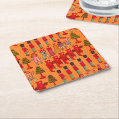 Kerst Speelgoed  Kinderen Spelen Vierkante Kartonnen Onderzetter (Schuin)