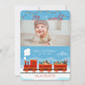 Kerst Speelgoed Trein Foto Vakantie Kaart (Voorkant)
