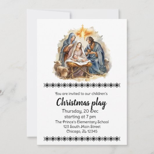 Kerst speelt uitnodiging (Voorkant)