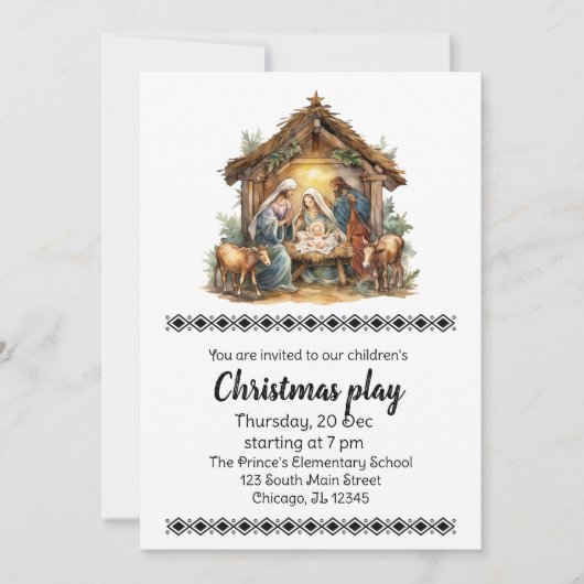 Kerst speelt uitnodiging (Voorkant)