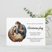 Kerst speelt uitnodiging (Staand voorkant)