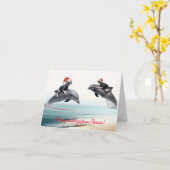 Kerst Sphynx en Dolfijn Kaart (Gele Bloem)