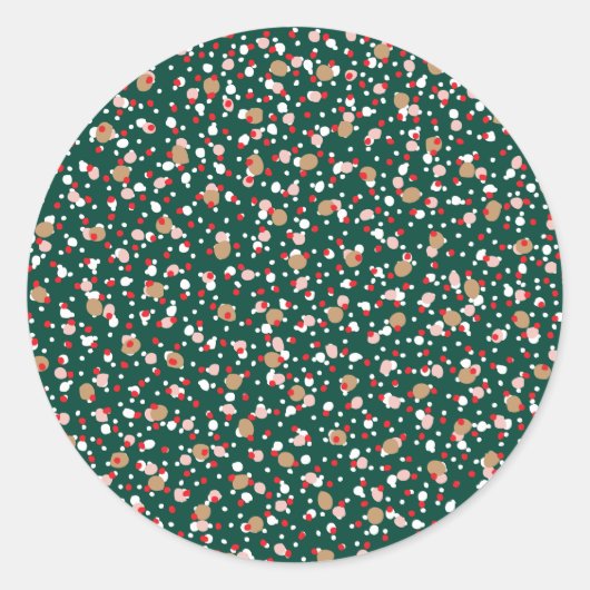 Kerst Spikkels Groene Sticker (Voorkant)