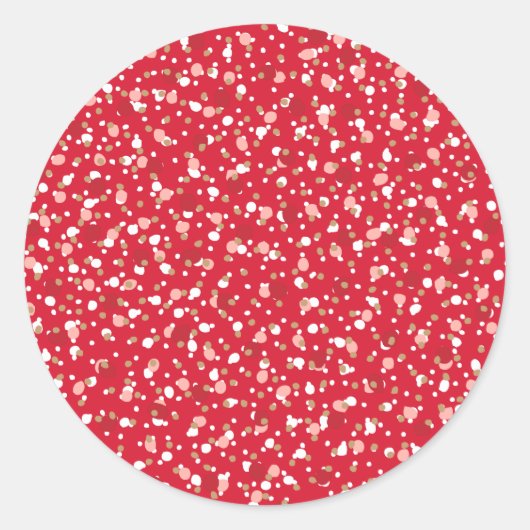 Kerst Spikkels Rode Sticker (Voorkant)