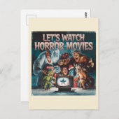 Kerst Spooky Retro Horror Films Briefkaart (Voorkant / Achterkant)