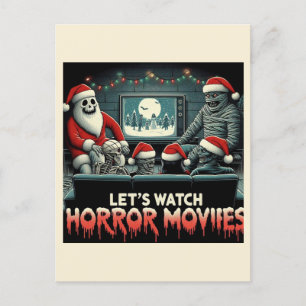Kerst Spooky Retro Horror Films Vrienden Briefkaart