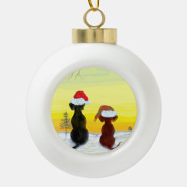 kerst springador keramische bal ornament