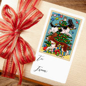 Kerst Springer Spaniel Hond Cadeau Sticker Label