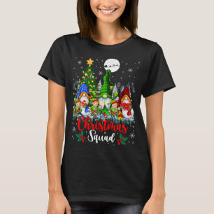 Kerst Squad Drie Santa Elf Gnomen Xmas Tree L T-shirt