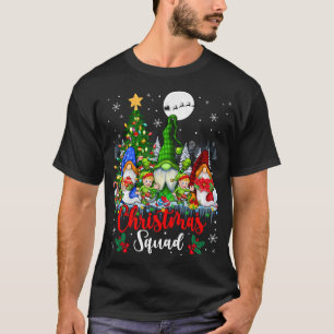 Kerst Squad Drie Santa Elf Gnomen Xmas Tree L T-shirt