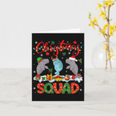 Kerst Squad Drie Santa Rendier Elf Manatees Kaart (Gele Bloem)