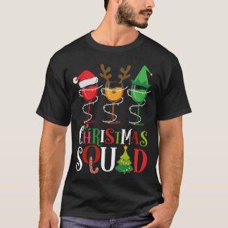 Kerst Squad Grappige Wijnliefhebbers Santa Hat Rei T-shirt