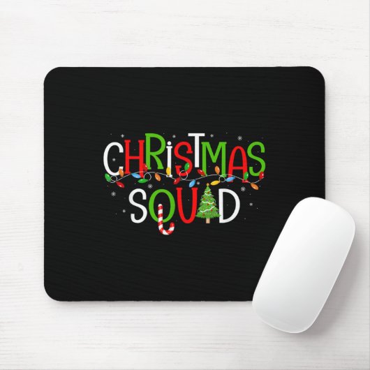 Kerst Squad Matching Familiegroep Santa Elf Sq Muismat (Met muis)