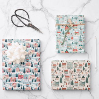 Kerst stad Magic Wrapping Papier Inpakpapier Vel