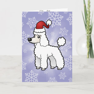 Kerst Standaard/Miniatuur/Speelgoed Poedel puppy c Feestdagen Kaart