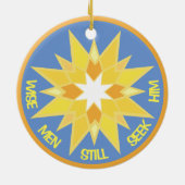 Kerst Star en Jesus Peace Keramische Ornament (Achterkant)