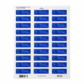 Kerst Sterren Blauw en Goud Custom Return Etiket (Full Sheet)