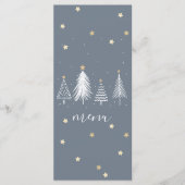 Kerst Sterren Goud en Blauw Menu (Voorkant)