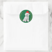 Kerst sticker Bichon Frise (Tas)