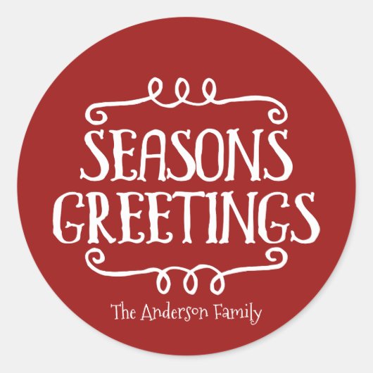 Kerst sticker Gift Label van de Groeten van het se (Voorkant)