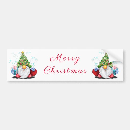 Kerst sticker Gnomen met cadeaus (Voorkant)