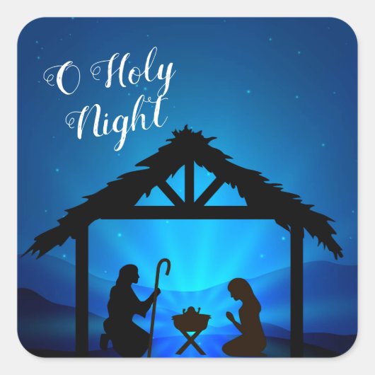 Kerst sticker-Manger Square Sticker (Voorkant)