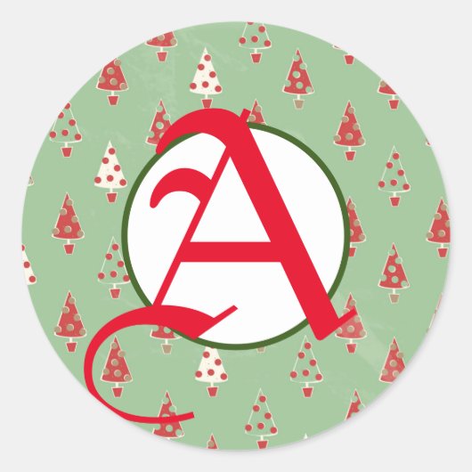 KERST STICKER MET DOUANE-INITIAAL (Voorkant)