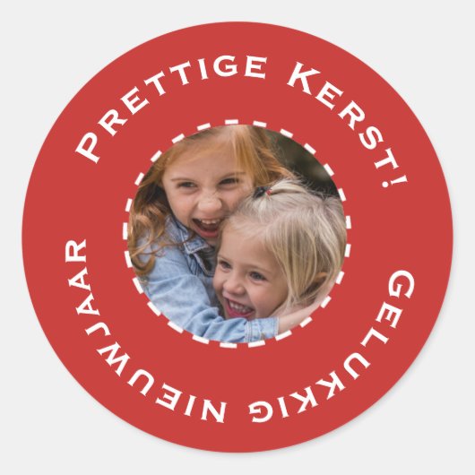 Kerst sticker met foto (Voorkant)
