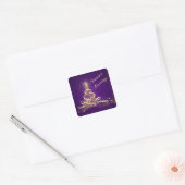 Kerst sticker Paarse, goudverlichting (Envelop)