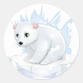 Kerst sticker-Polair Beer Ronde Sticker (Voorkant)