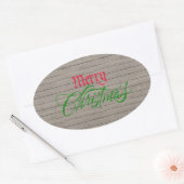 Kerst sticker Rustisch hout (Envelop)