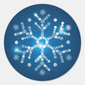 Kerst sticker-sneeuwvlok ronde sticker (Voorkant)