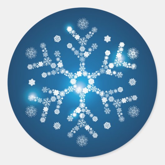 Kerst sticker-sneeuwvlok ronde sticker (Voorkant)