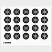 Kerst sticker-Snowflake Ronde Sticker (Vel)