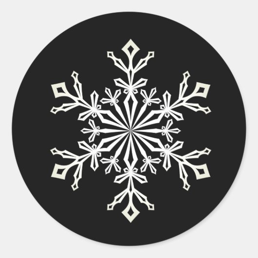 Kerst sticker-Snowflake Ronde Sticker (Voorkant)