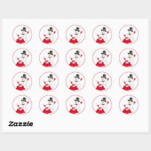Kerst sticker-Snowman Ronde Sticker (Vel)