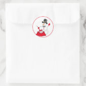 Kerst sticker-Snowman Ronde Sticker (Tas)