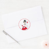Kerst sticker-Snowman Ronde Sticker (Envelop)