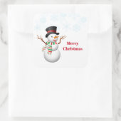 Kerst sticker-Snowman Square Sticker (Tas)