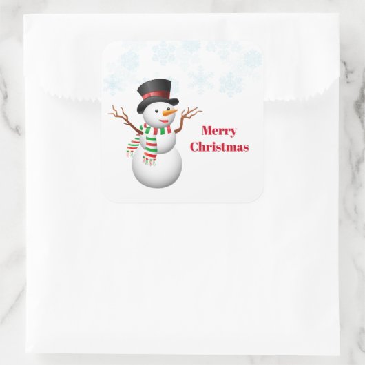 Kerst sticker-Snowman Square Sticker (Tas)