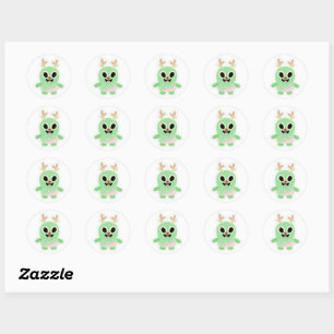 Kerst sticker van buitenaards wezen 1
