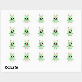 Kerst sticker van buitenaards wezen 1