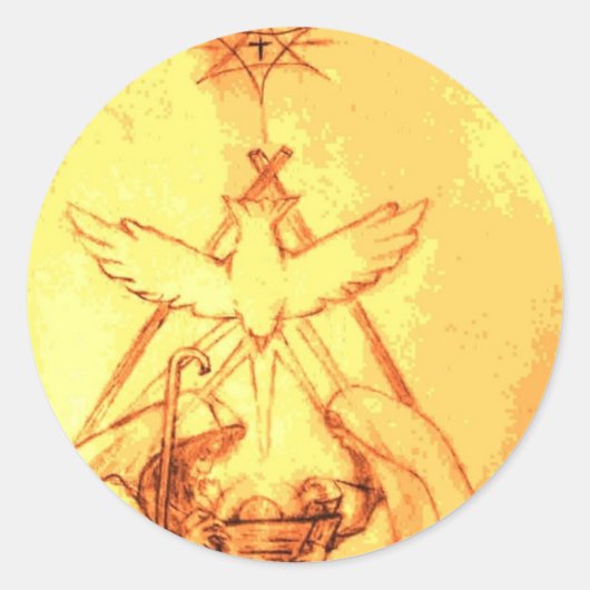 Kerst sticker van de nativiteitsscène (Voorkant)