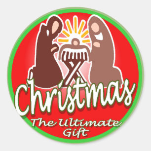 Kerst sticker van het Heilige Gezin